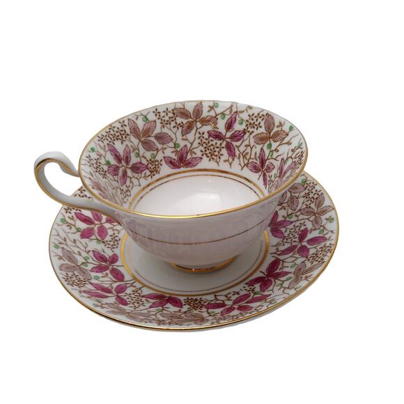 Rosina Bone China #4902A Teacup And Saucer Set England - Picture 1 of 8